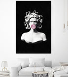 Medusa blowing pink bubblegum bubble by Menelaos Trompoukis on GIANT ART - black digital painting