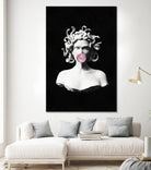 Medusa blowing pink bubblegum bubble by Menelaos Trompoukis on GIANT ART - black digital painting