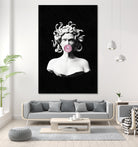 Medusa blowing pink bubblegum bubble by Menelaos Trompoukis on GIANT ART - black digital painting