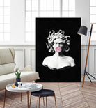 Medusa blowing pink bubblegum bubble by Menelaos Trompoukis on GIANT ART - black digital painting