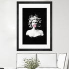 Medusa blowing pink bubblegum bubble by Menelaos Trompoukis on GIANT ART - black digital painting