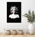 Medusa blowing pink bubblegum bubble by Menelaos Trompoukis on GIANT ART - black digital painting