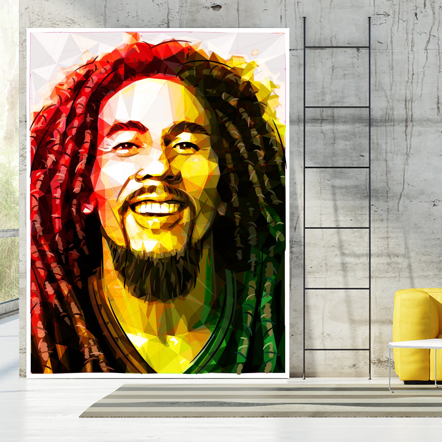 bob marley by Enrico Varrasso on GIANT ART - yellow digital painting