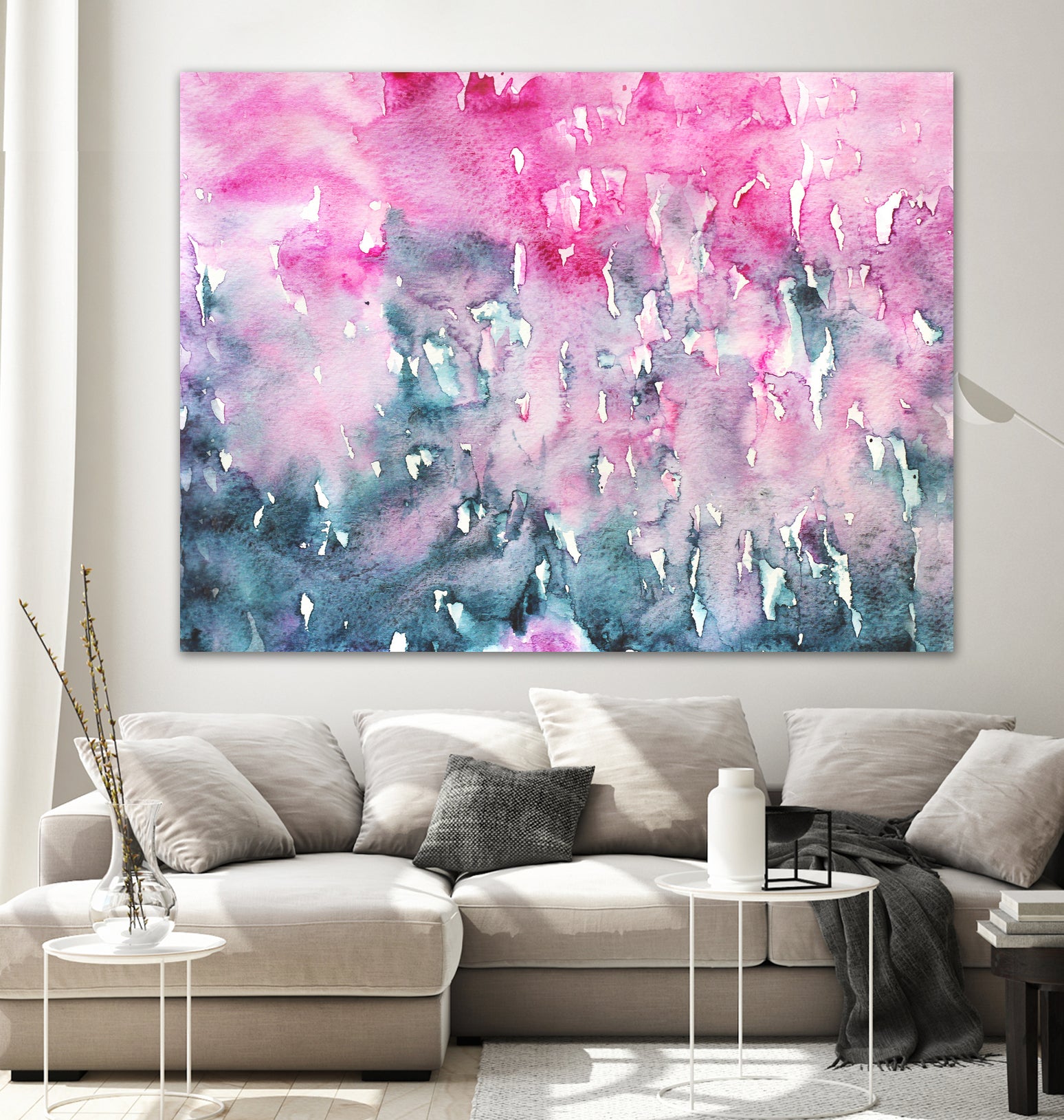 When indigo loves pink || watercolor by Katerina Izotova on GIANT ART - pink mixed media