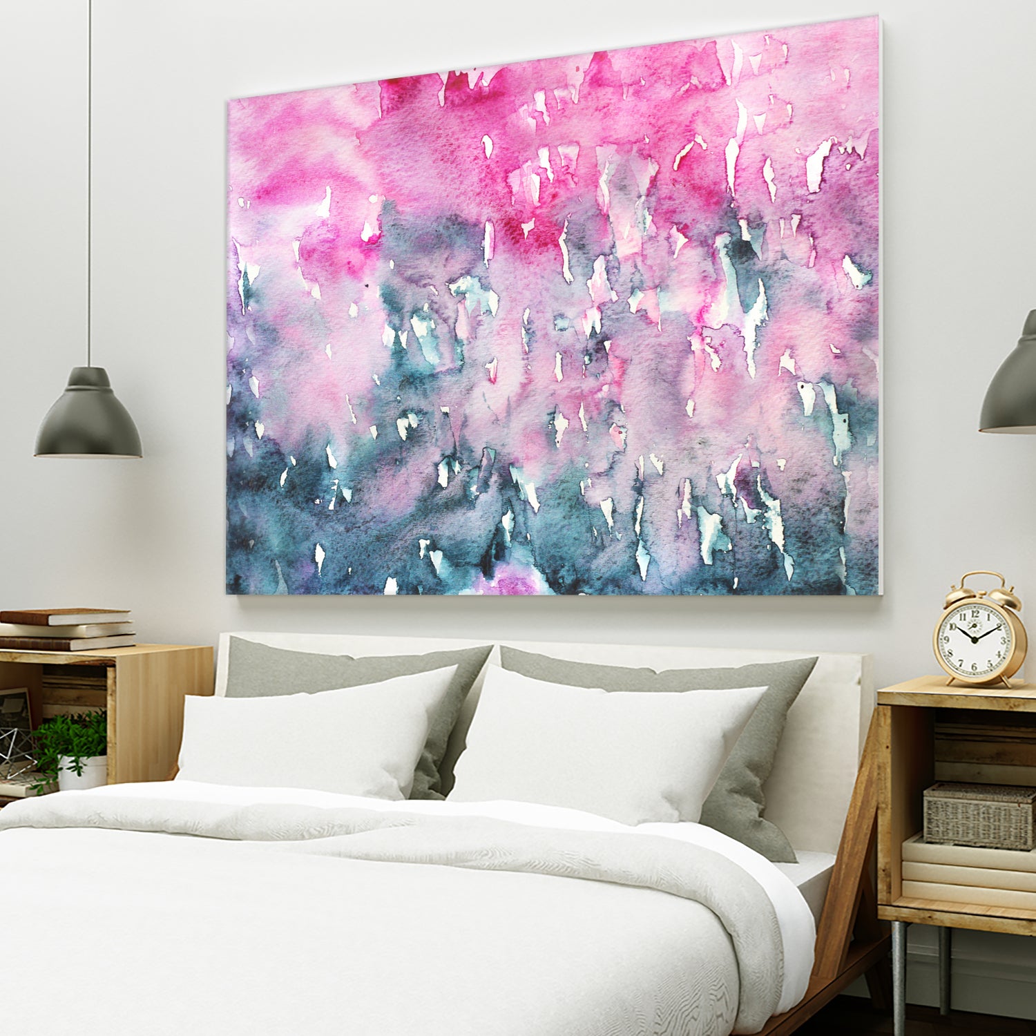 When indigo loves pink || watercolor by Katerina Izotova on GIANT ART - pink mixed media