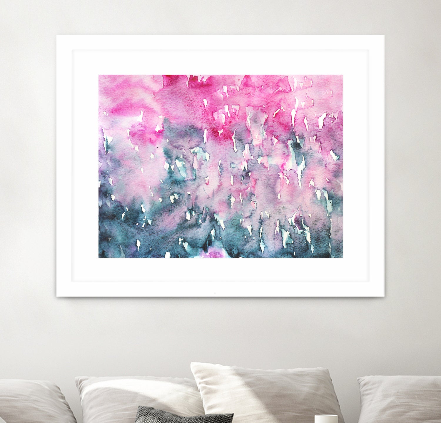 When indigo loves pink || watercolor by Katerina Izotova on GIANT ART - pink mixed media