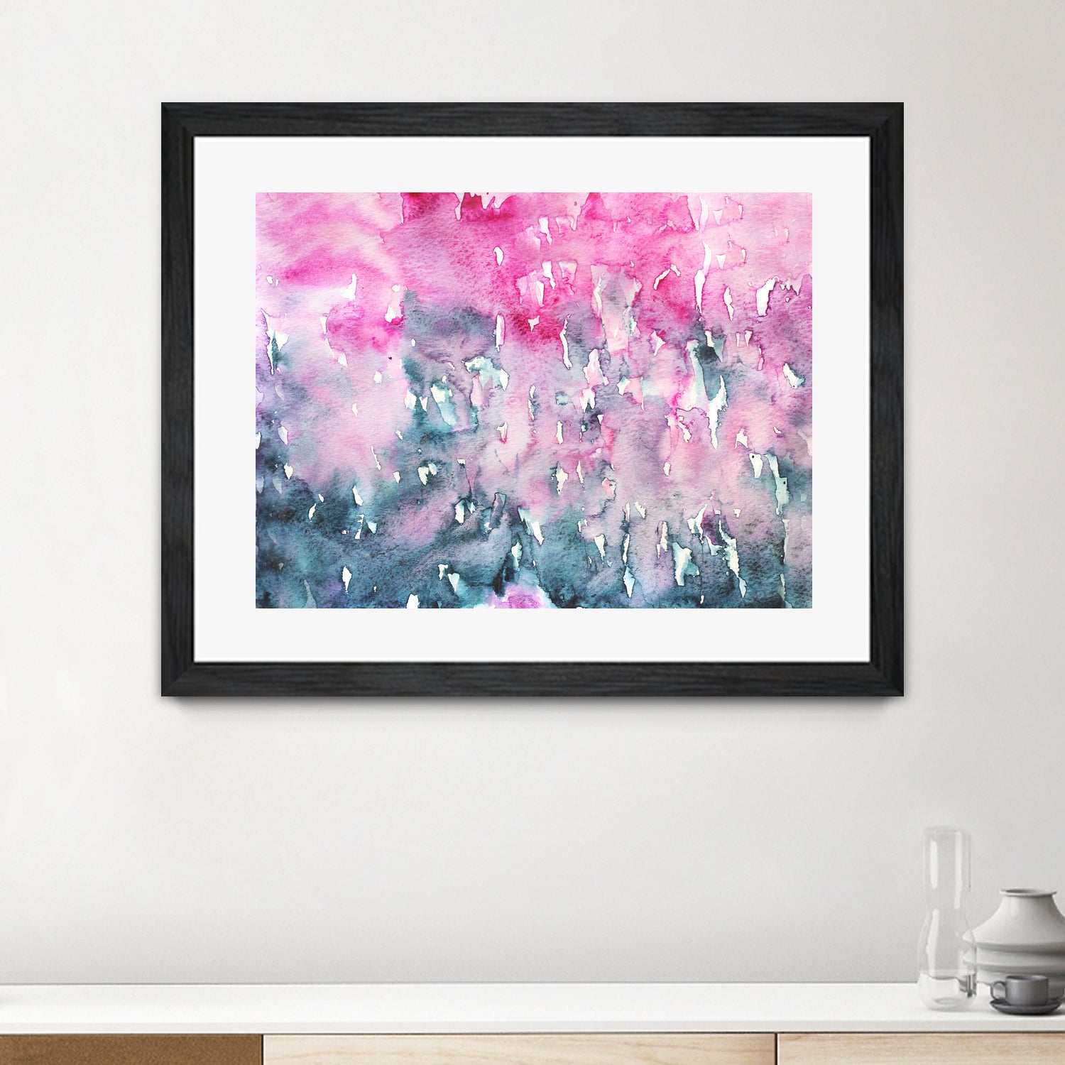 When indigo loves pink || watercolor by Katerina Izotova on GIANT ART - pink mixed media