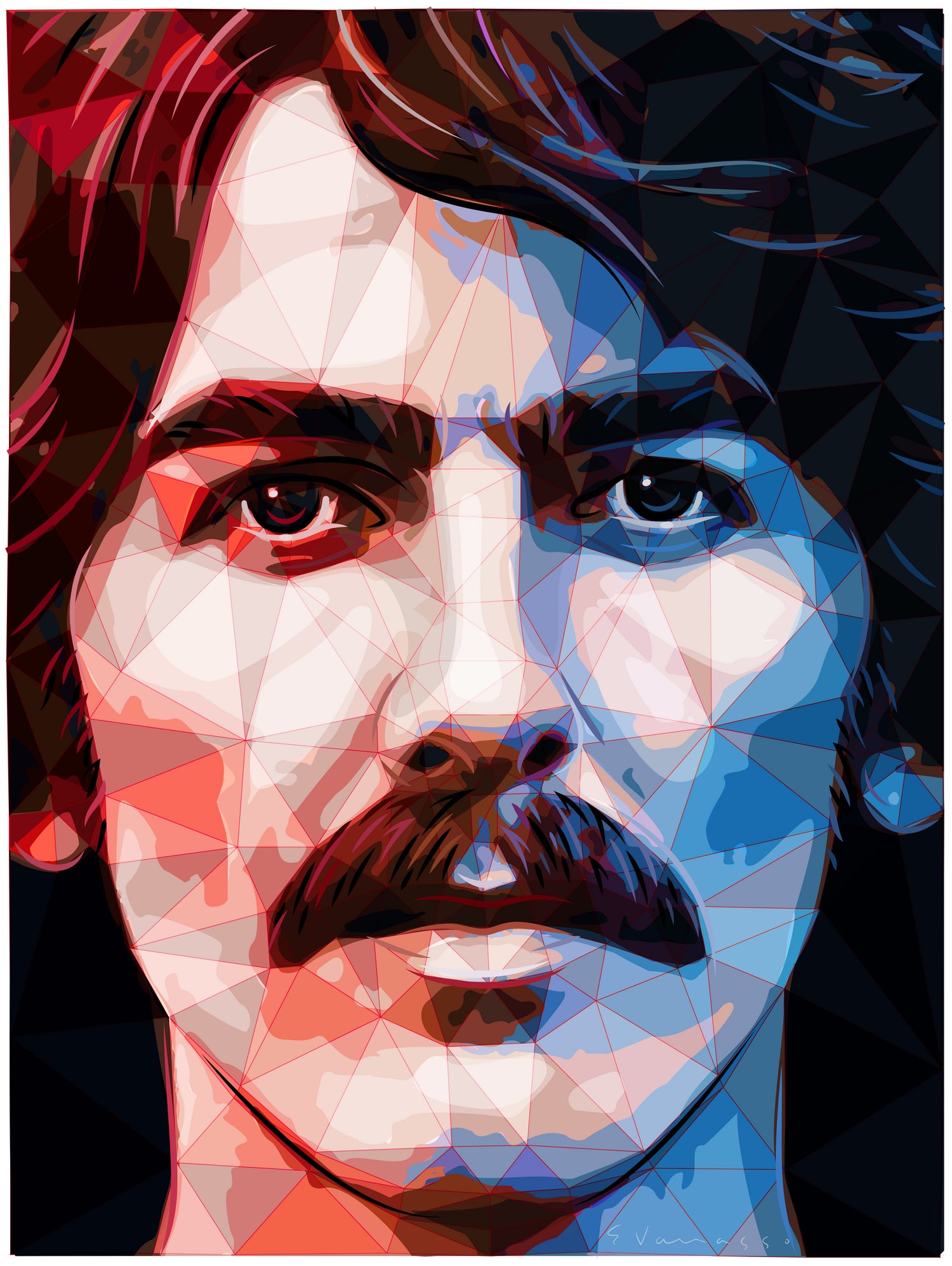 george harrison by Enrico Varrasso on GIANT ART - red digital painting