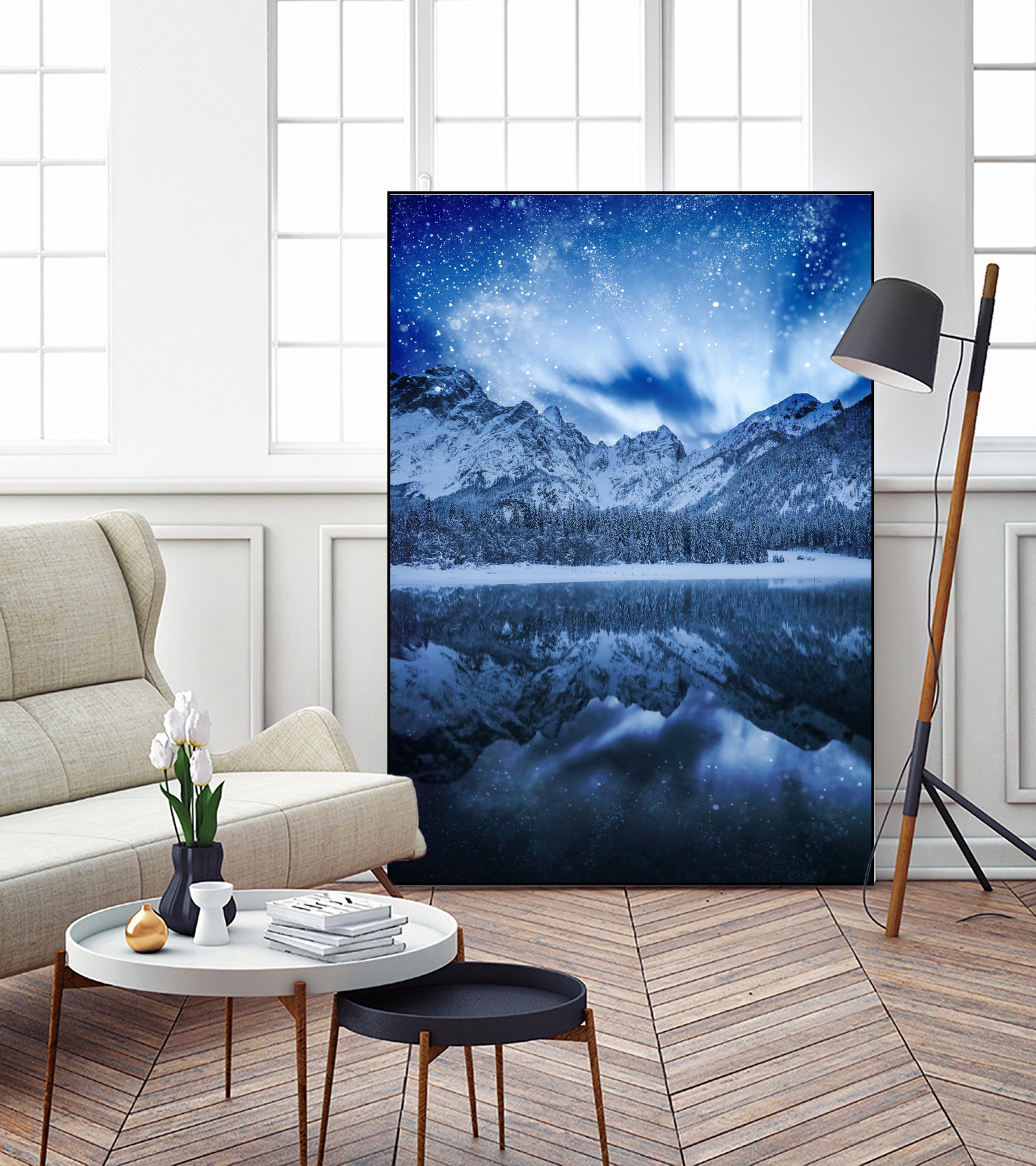 Fantasy at mountain lake by patrik lovrin on GIANT ART - blue photo manipulation