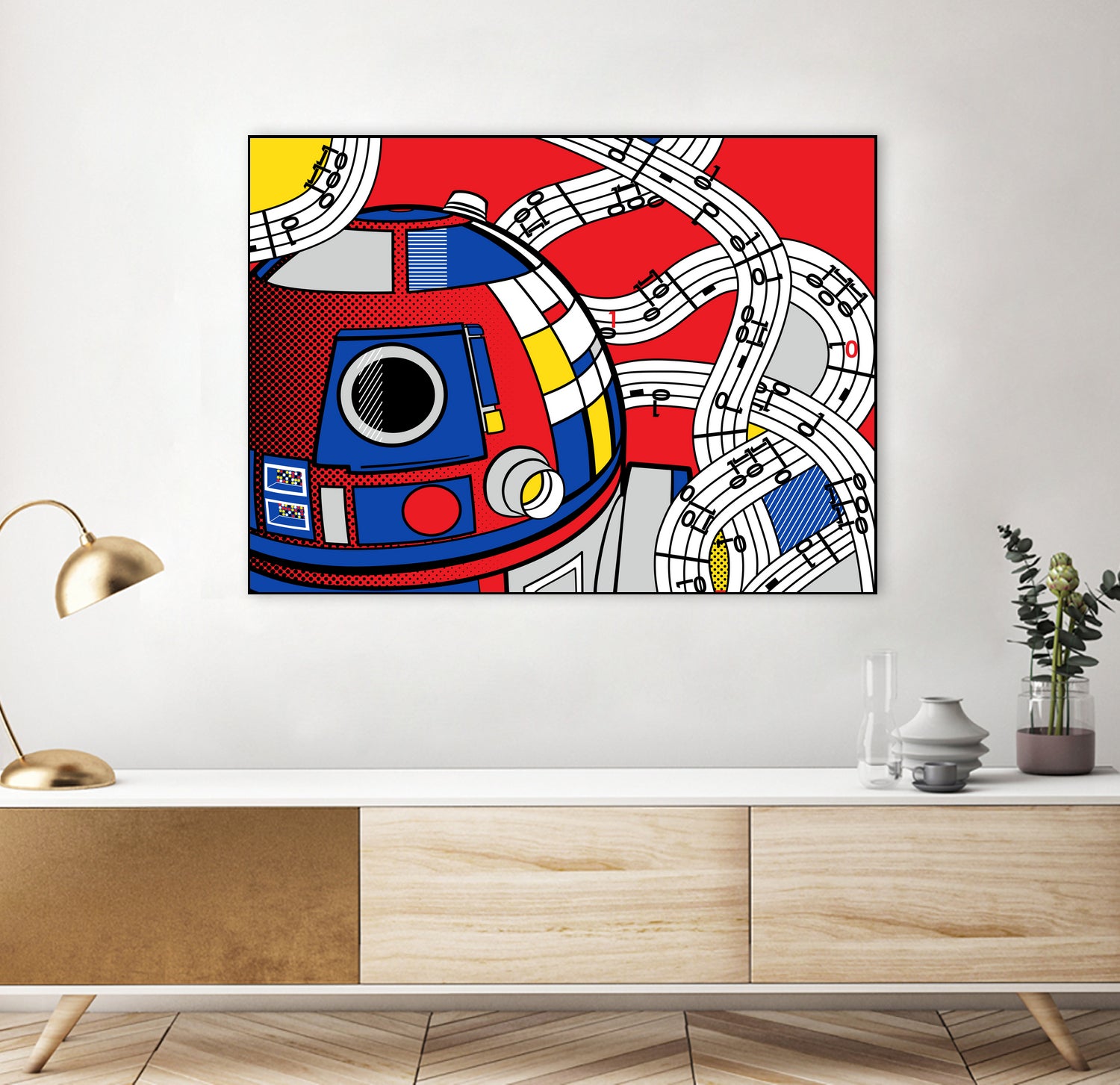 Star Wars Pop Art - R2D2 Abstract by Thomas Bergmann on GIANT ART - red digital painting