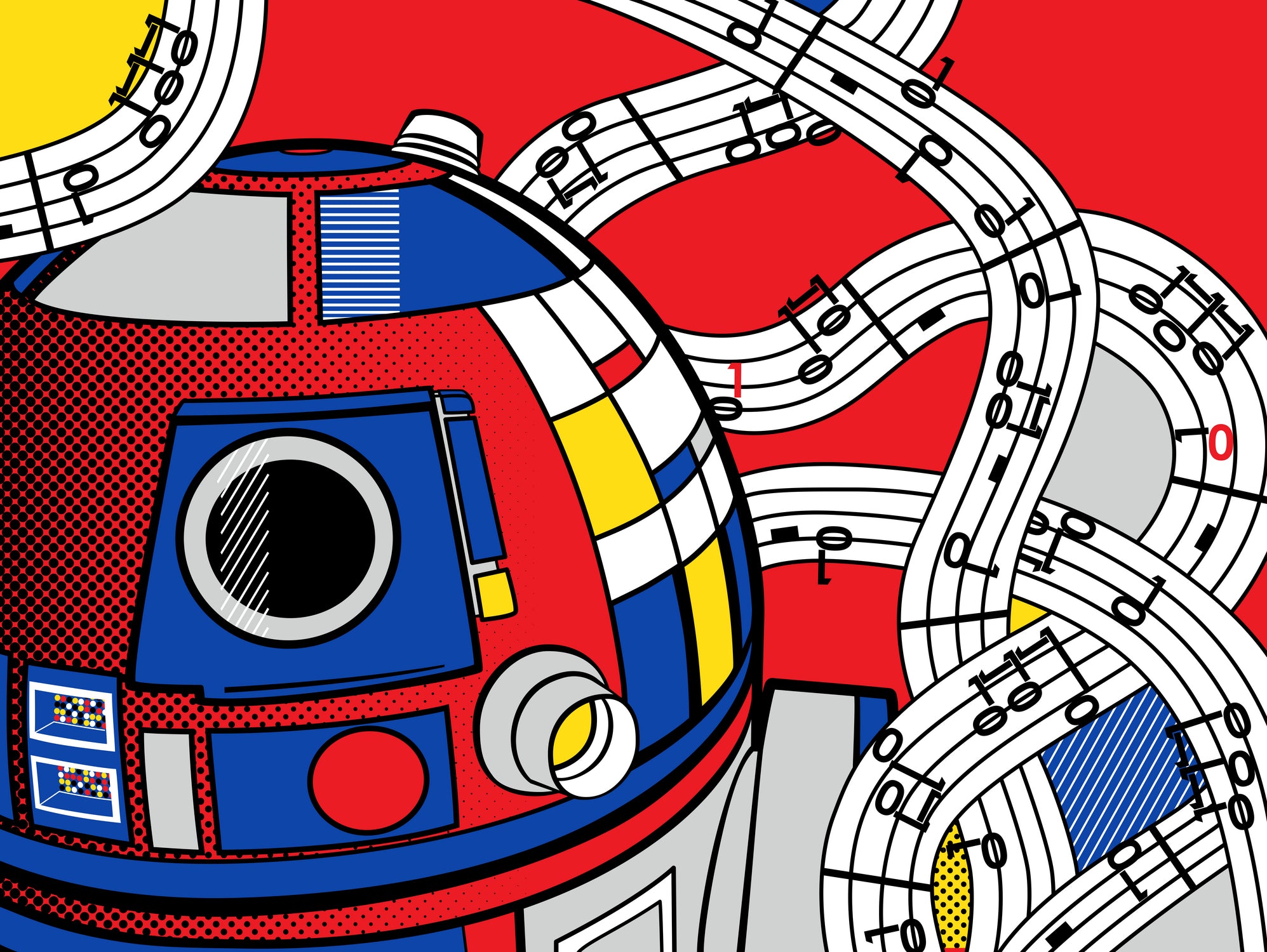 Star Wars Pop Art - R2D2 Abstract by Thomas Bergmann on GIANT ART - red digital painting