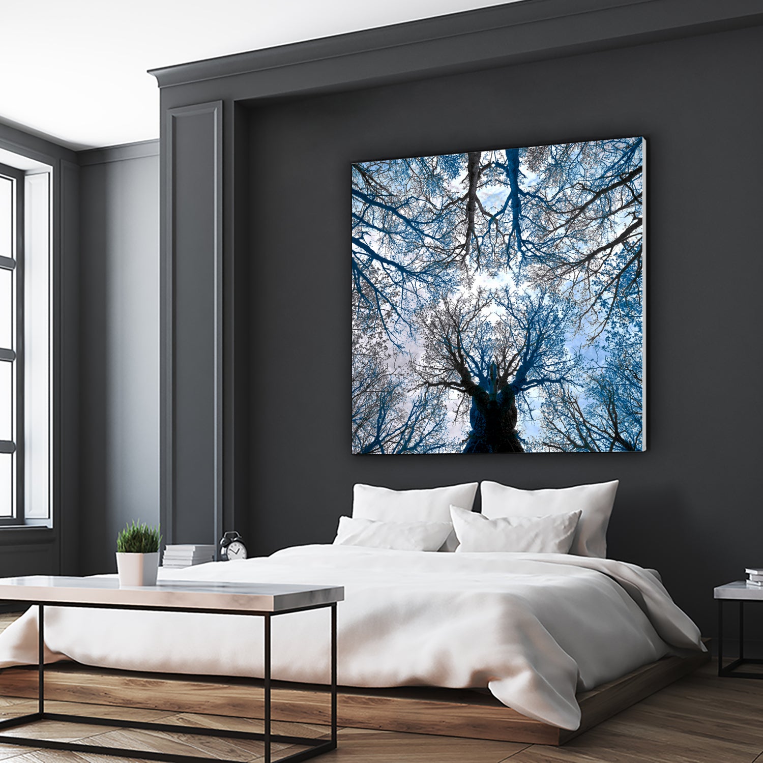 Meditative power of forest by SILVIA WISCHEROPP on GIANT ART - blue photo illustration