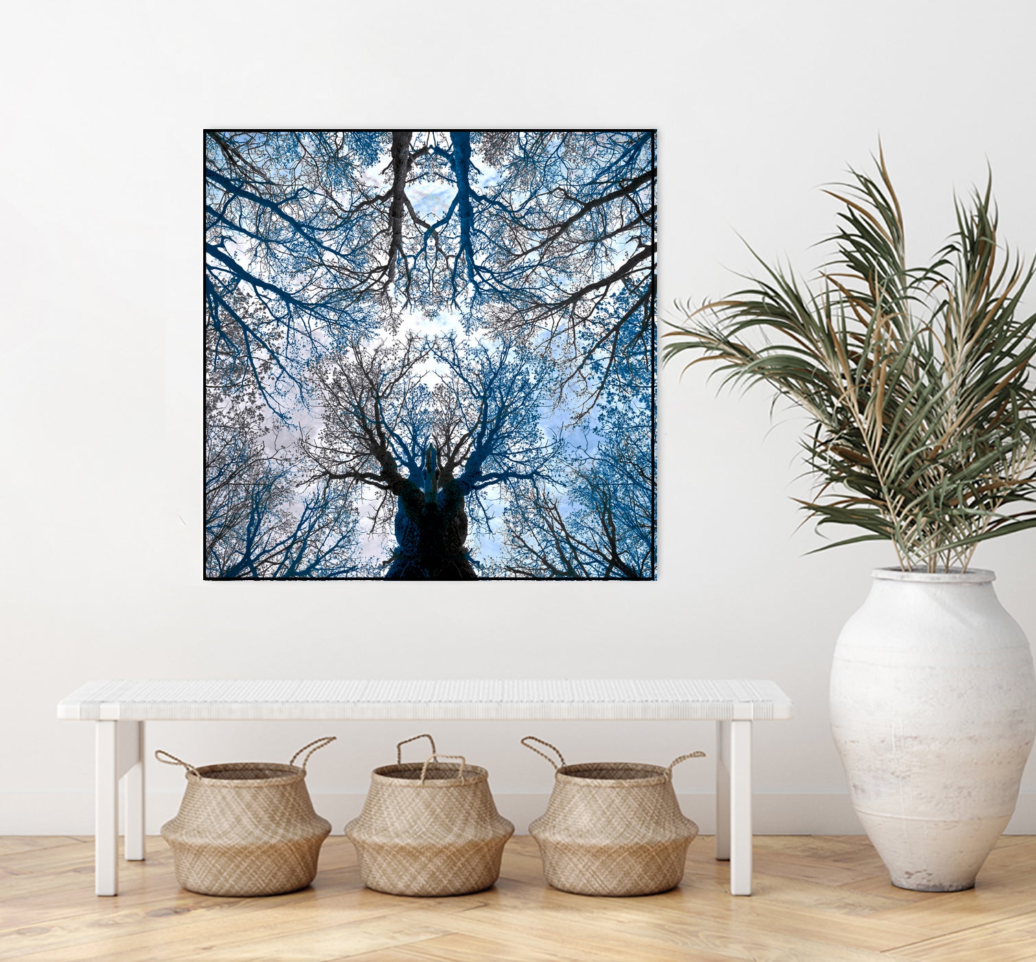 Meditative power of forest by SILVIA WISCHEROPP on GIANT ART - blue photo illustration