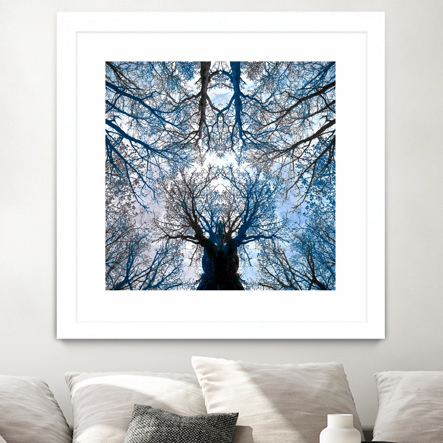 Meditative power of forest by SILVIA WISCHEROPP on GIANT ART - blue photo illustration