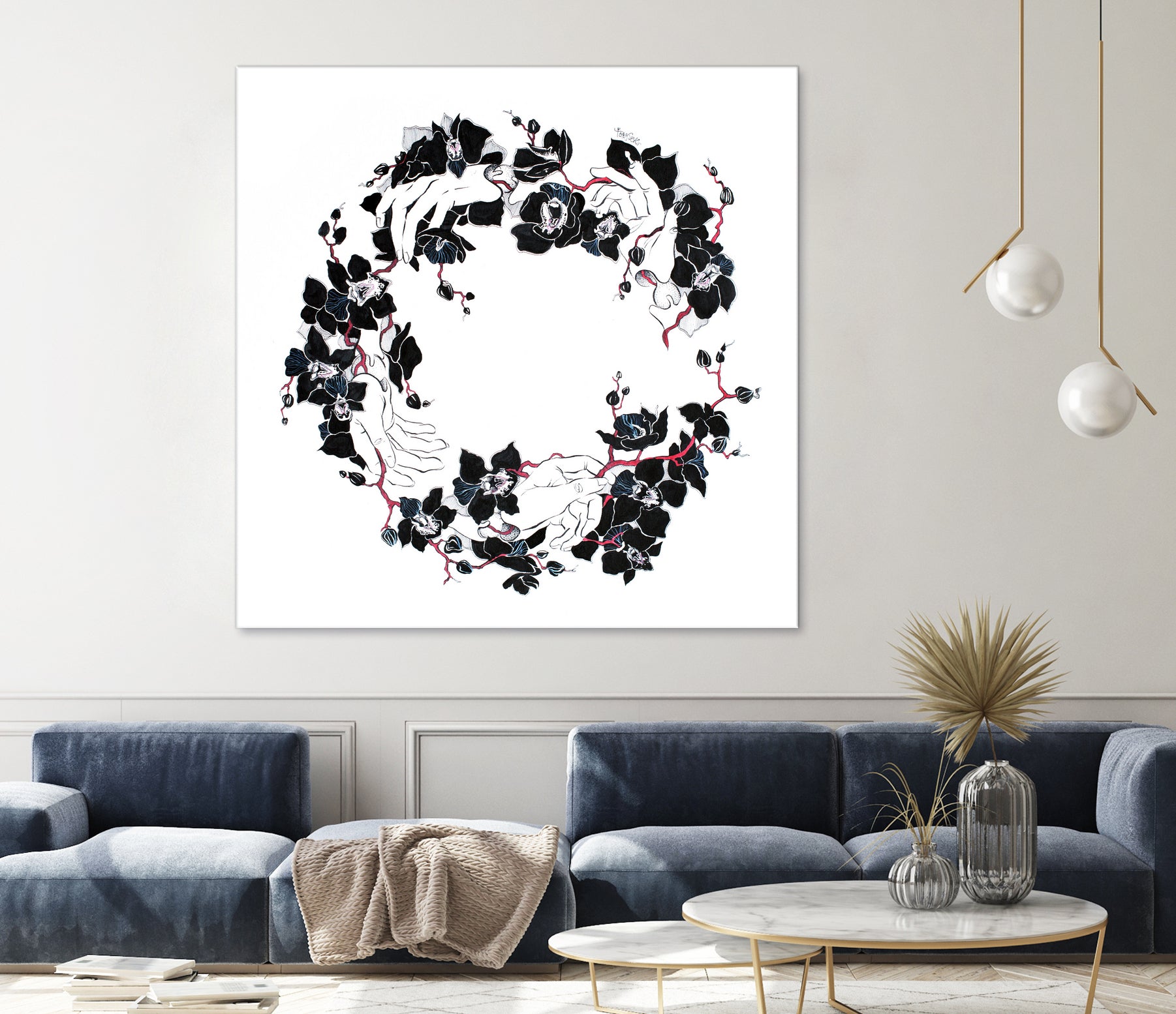 Black Orchid by Viktoria Sevastyanova on GIANT ART - white typography