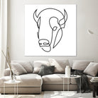 antiquity - one line bull art by Andrew Strugallo on GIANT ART - white digital drawing