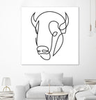 antiquity - one line bull art by Andrew Strugallo on GIANT ART - white digital drawing