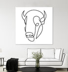 antiquity - one line bull art by Andrew Strugallo on GIANT ART - white digital drawing