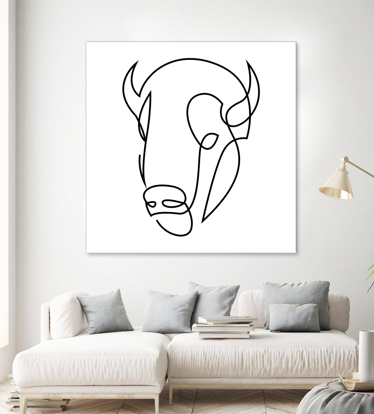 antiquity - one line bull art by Andrew Strugallo on GIANT ART - white digital drawing