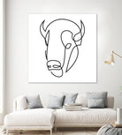 antiquity - one line bull art by Andrew Strugallo on GIANT ART - white digital drawing