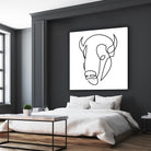 antiquity - one line bull art by Andrew Strugallo on GIANT ART - white digital drawing