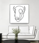 antiquity - one line bull art by Andrew Strugallo on GIANT ART - white digital drawing