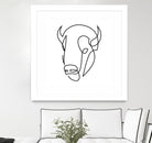 antiquity - one line bull art by Andrew Strugallo on GIANT ART - white digital drawing