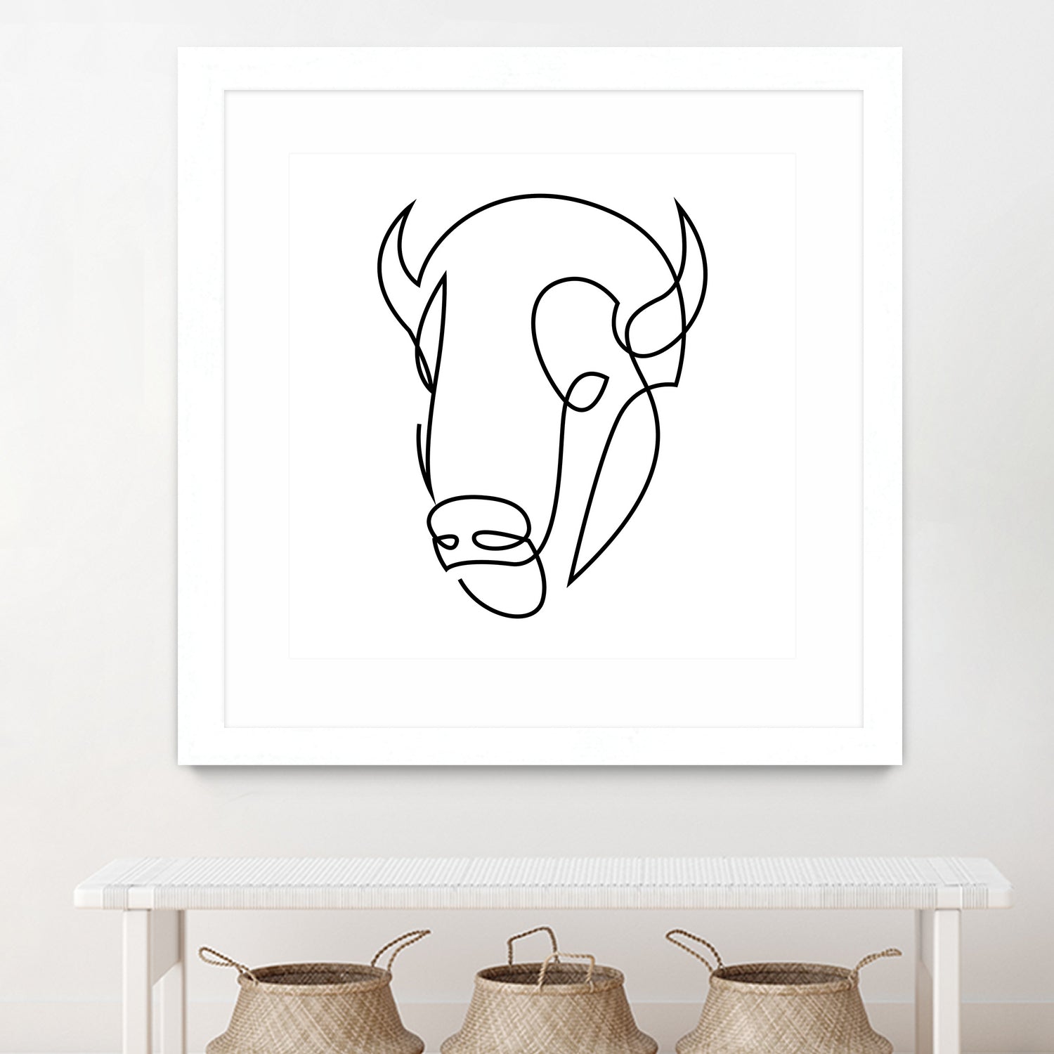 antiquity - one line bull art by Andrew Strugallo on GIANT ART - white digital drawing