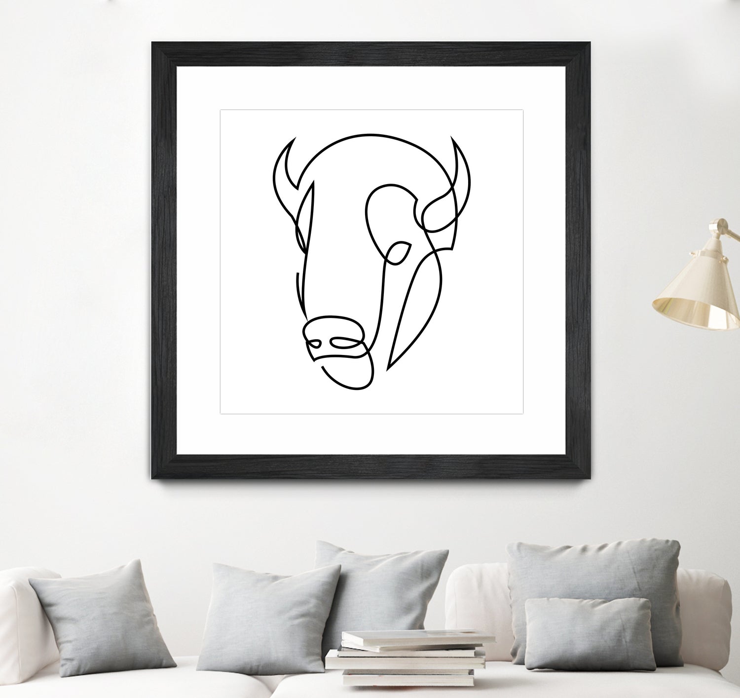 antiquity - one line bull art by Andrew Strugallo on GIANT ART - white digital drawing