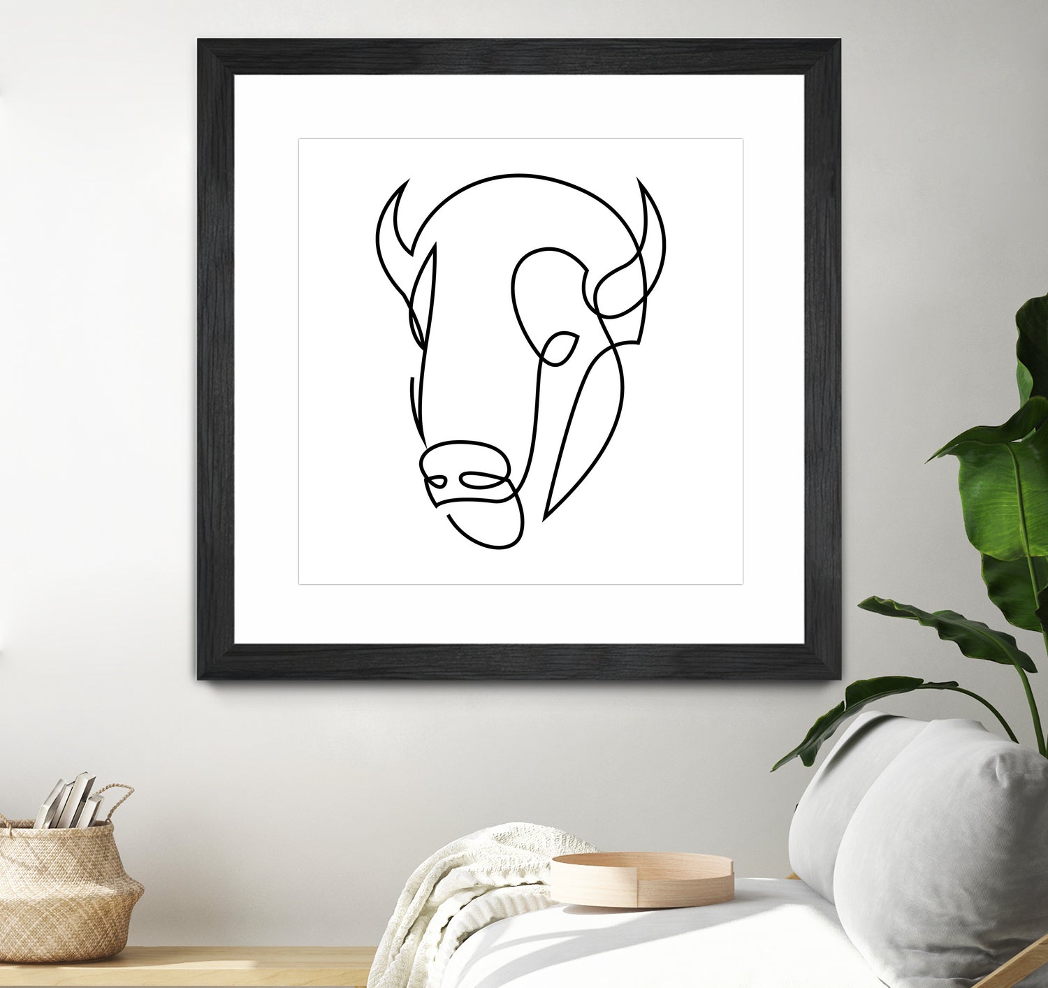 antiquity - one line bull art by Andrew Strugallo on GIANT ART - white digital drawing