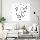 antiquity - one line bull art by Andrew Strugallo on GIANT ART - white digital drawing