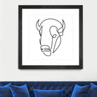 antiquity - one line bull art by Andrew Strugallo on GIANT ART - white digital drawing