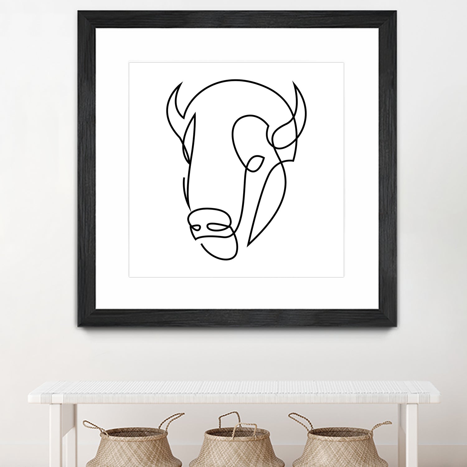 antiquity - one line bull art by Andrew Strugallo on GIANT ART - white digital drawing