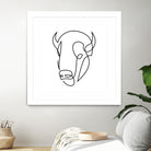 antiquity - one line bull art by Andrew Strugallo on GIANT ART - white digital drawing