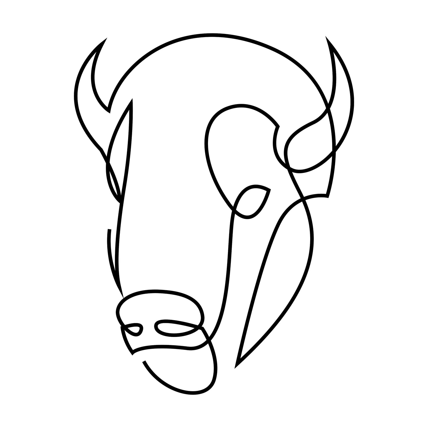 antiquity - one line bull art by Andrew Strugallo on GIANT ART - white digital drawing