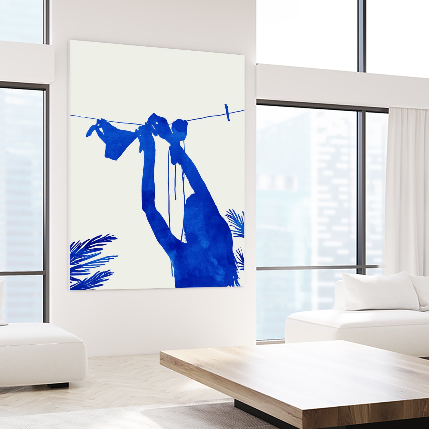 Blue Nude Vacay Matisse by Uma Gokhale on GIANT ART - blue digital painting