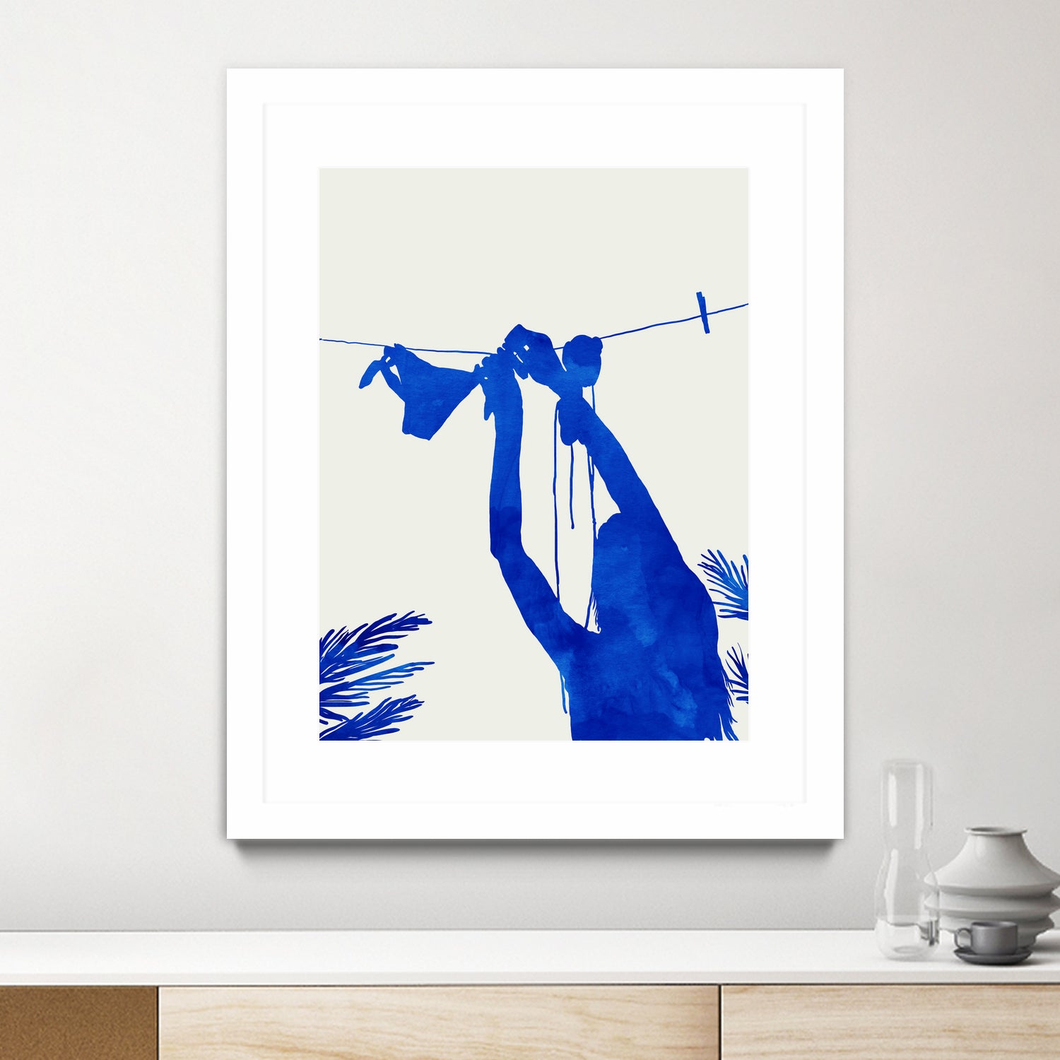 Blue Nude Vacay Matisse by Uma Gokhale on GIANT ART - blue digital painting