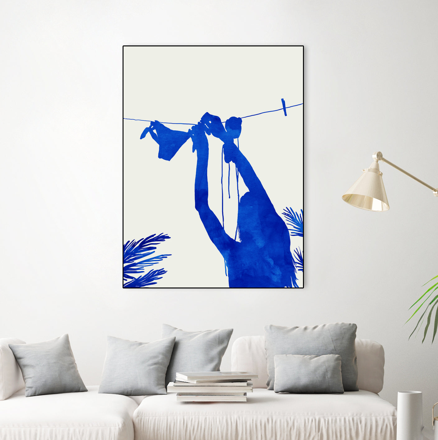 Blue Nude Vacay Matisse by Uma Gokhale on GIANT ART - blue digital painting