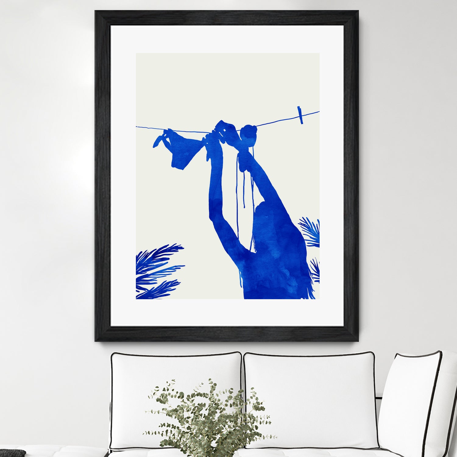 Blue Nude Vacay Matisse by Uma Gokhale on GIANT ART - blue digital painting