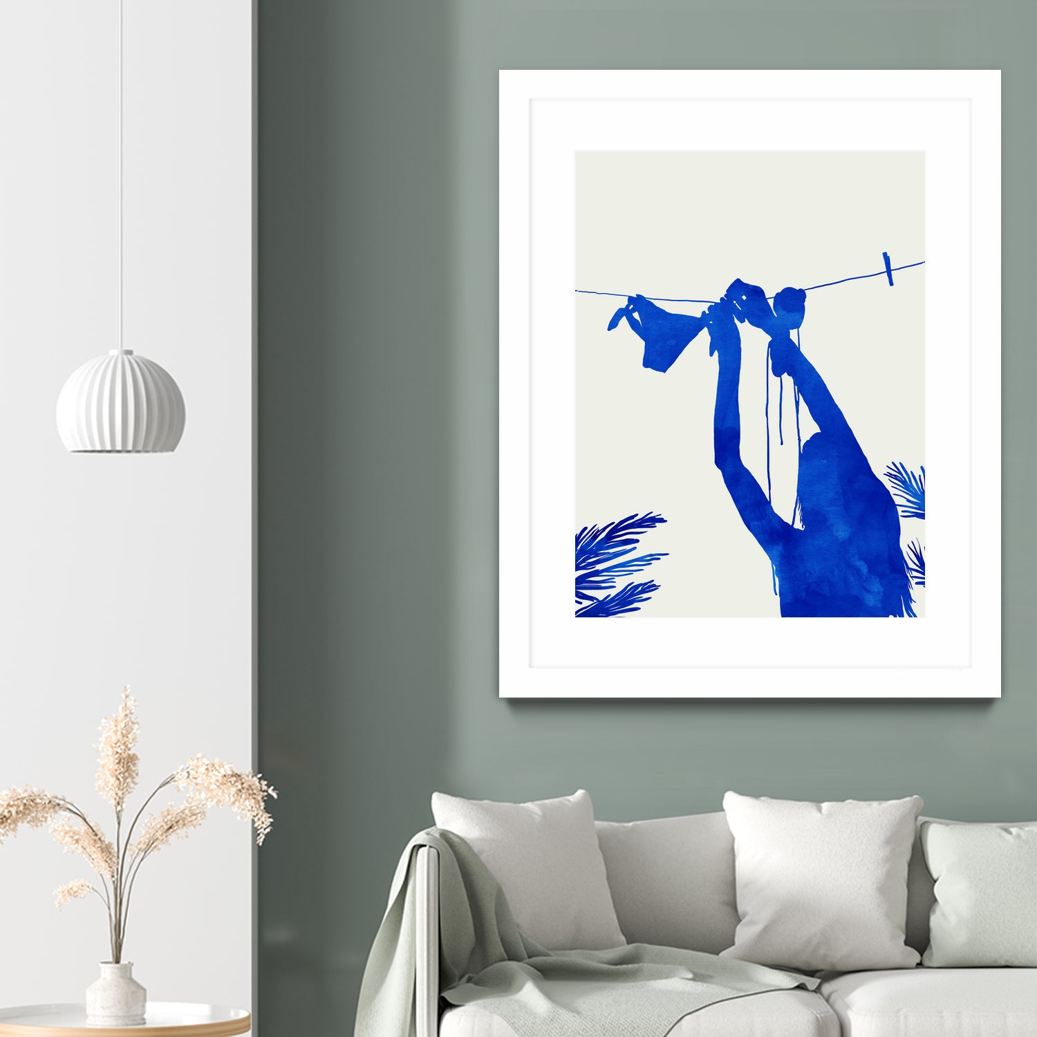 Blue Nude Vacay Matisse by Uma Gokhale on GIANT ART - blue digital painting