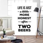 Life is just a little more honest  after two beers by Mustafa Ozeren on GIANT ART - white typography