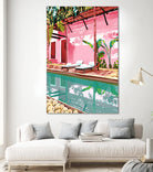 Vacay Villa | Blush Pink Summer Architecture | Tropical by Uma Gokhale on GIANT ART - pink digital painting