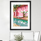 Vacay Villa | Blush Pink Summer Architecture | Tropical by Uma Gokhale on GIANT ART - pink digital painting