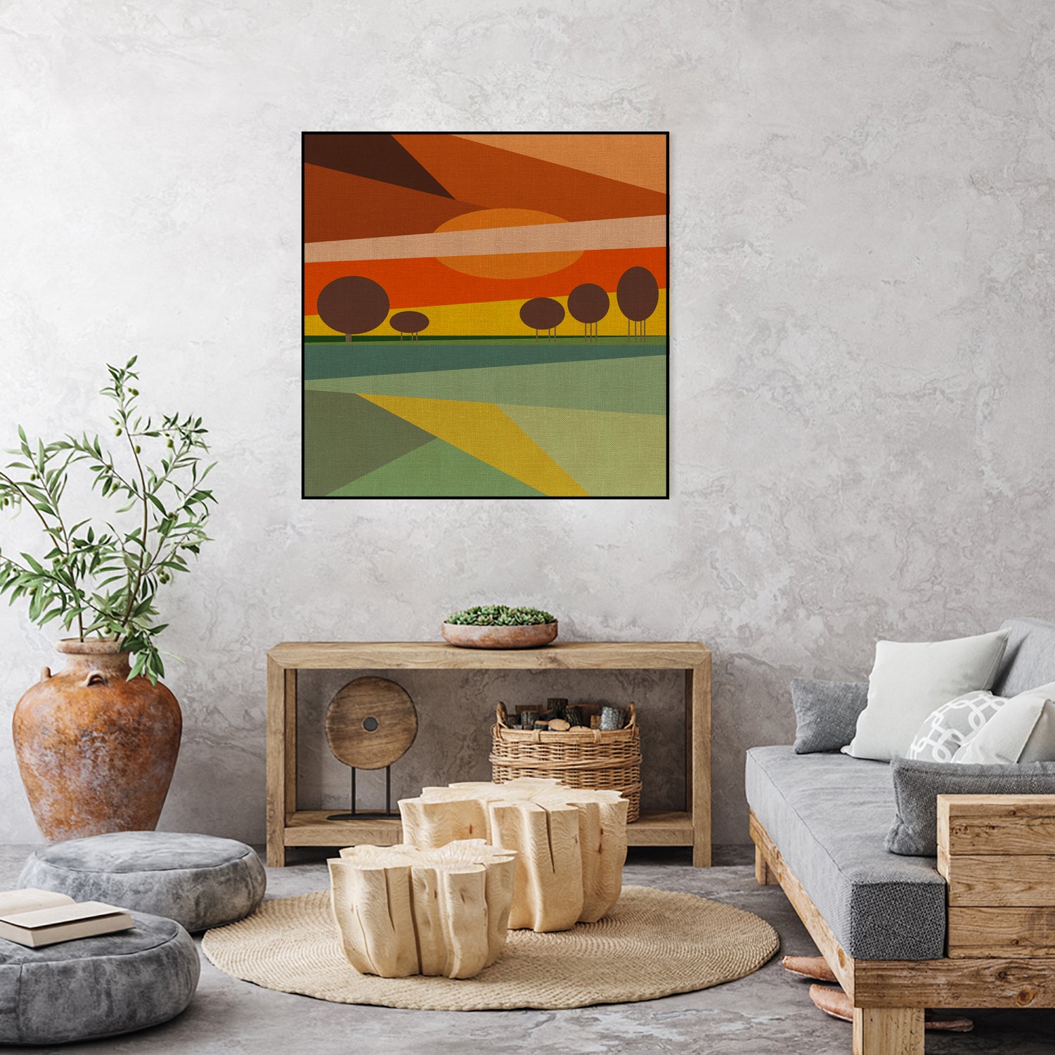 Abstract sunset by M.TERESA HERNANDEZ on GIANT ART - orange digital painting