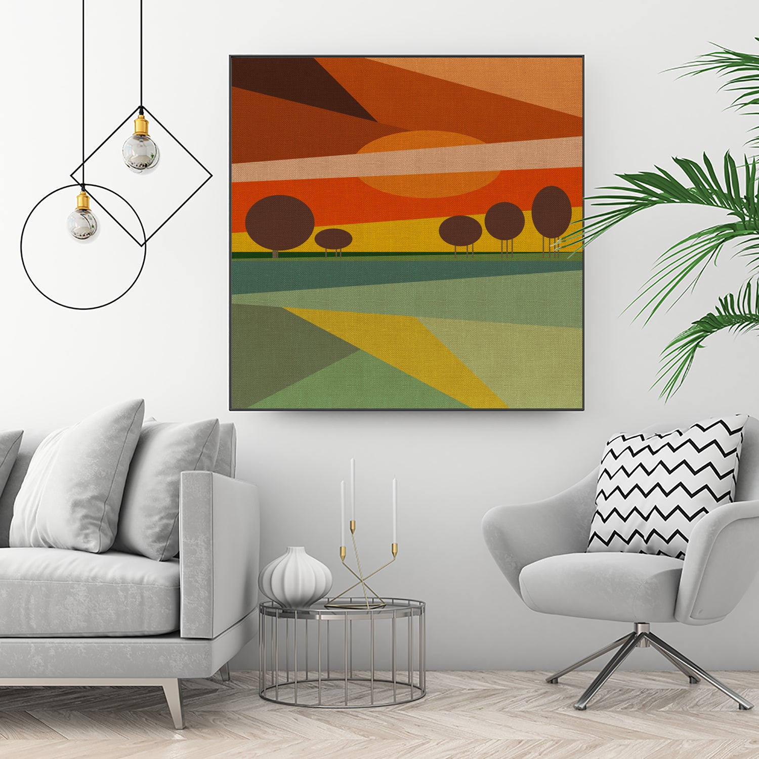 Abstract sunset by M.TERESA HERNANDEZ on GIANT ART - orange digital painting