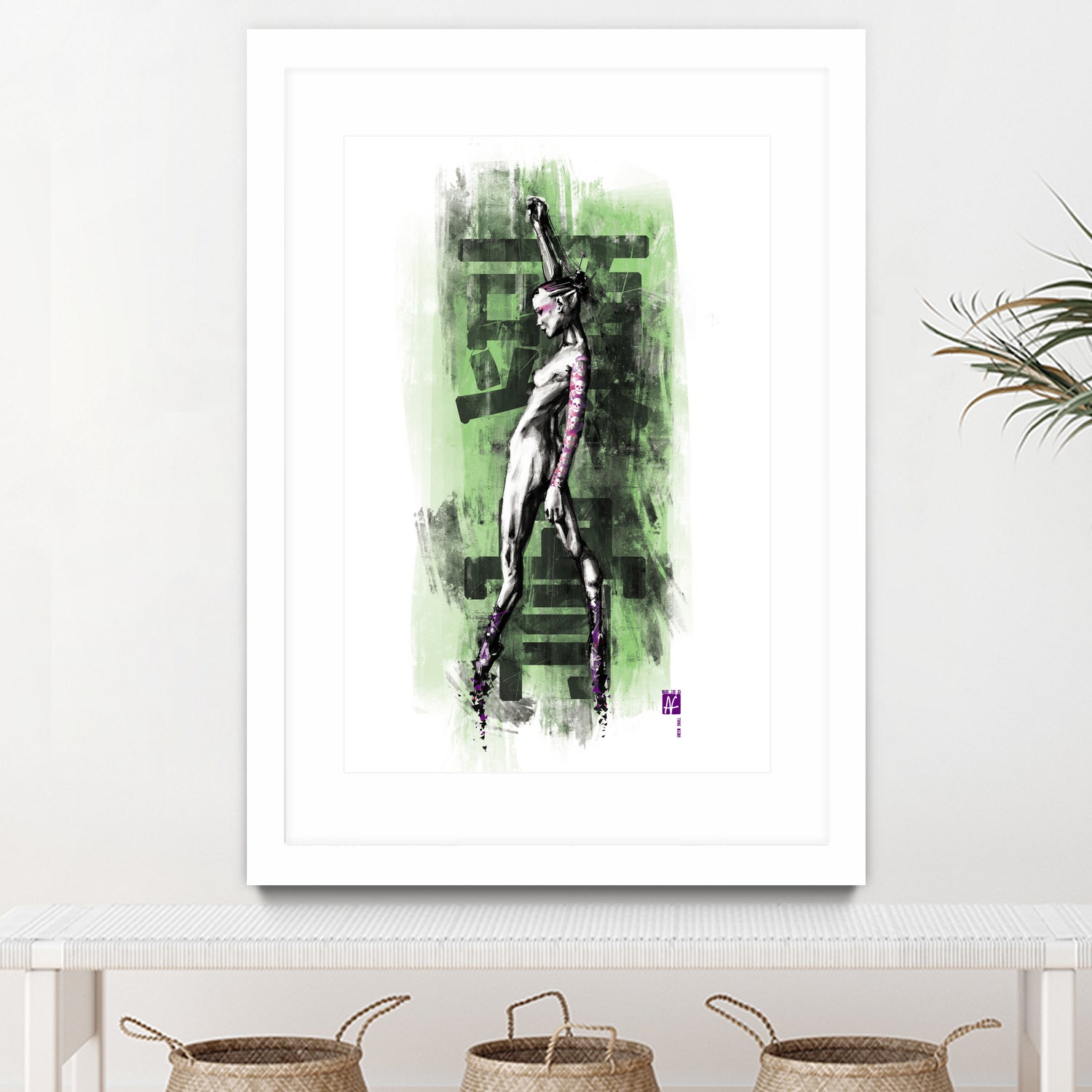 GreenSkull (Naked Ballerina No1) by Radoslav Karanović on GIANT ART - green digital drawing