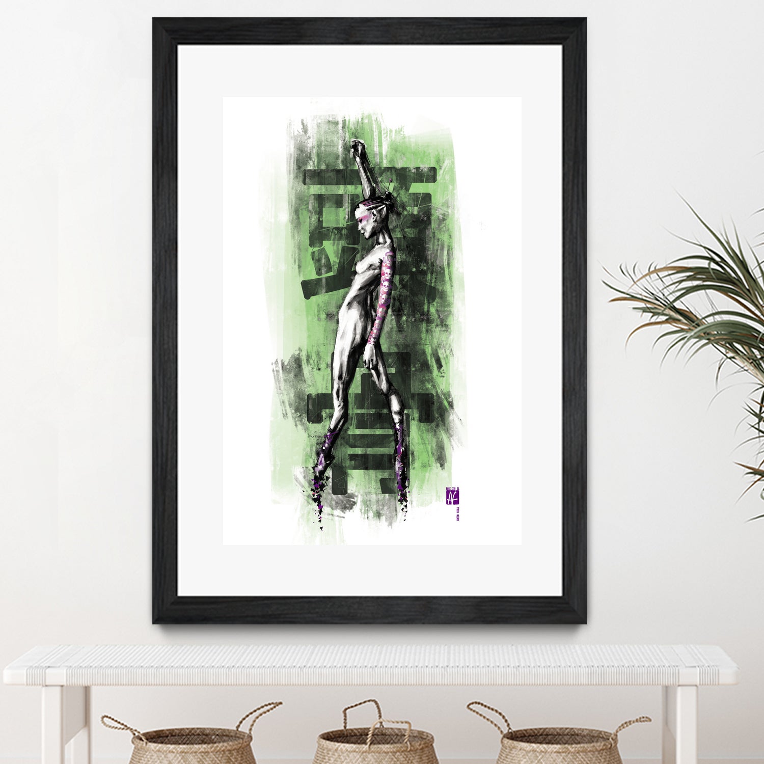 GreenSkull (Naked Ballerina No1) by Radoslav Karanović on GIANT ART - green digital drawing