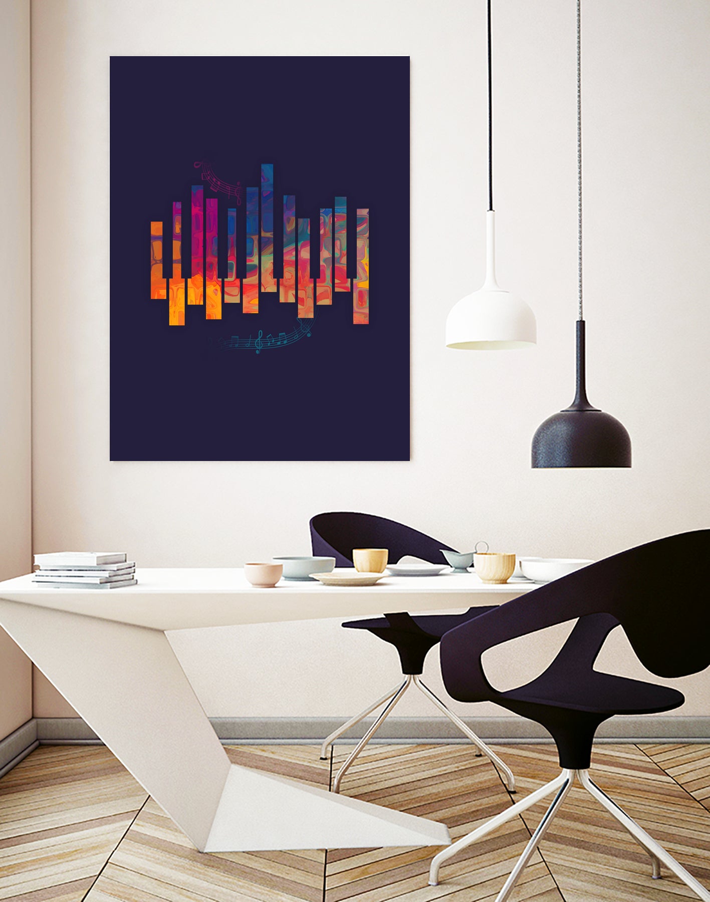 Piano Color by Leandro Jorge on GIANT ART - blue vector illustration