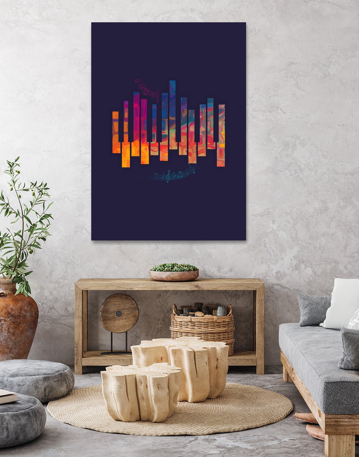 Piano Color by Leandro Jorge on GIANT ART - blue vector illustration