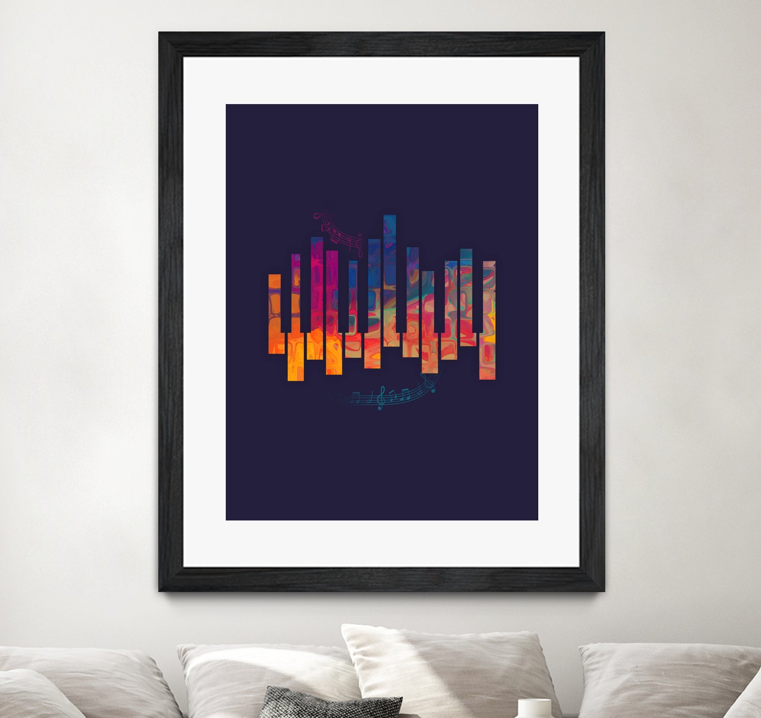 Piano Color by Leandro Jorge on GIANT ART - blue vector illustration